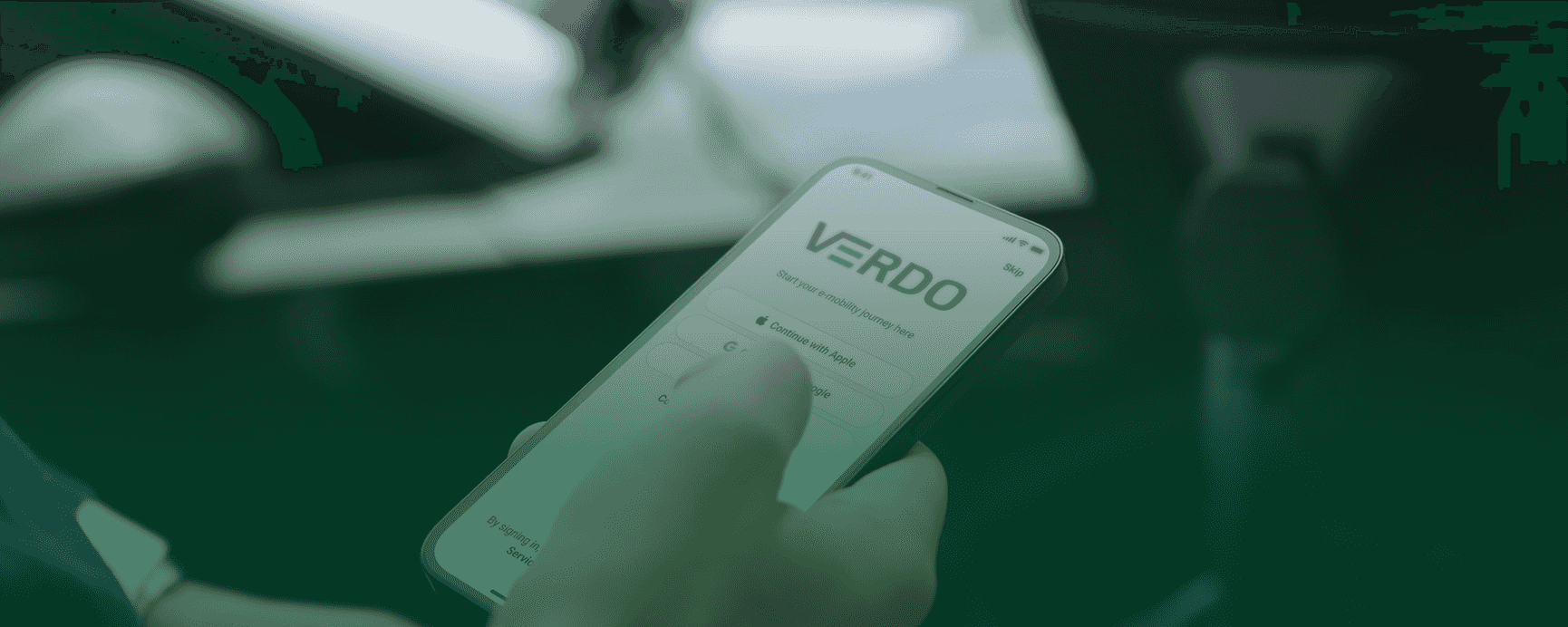 Mit verdo app på mobil skærm